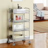 3/4 Tier Rolling Cart Storage Trolley on Wheels Salon Hairdresser Barber Storage