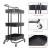 3 Tier Kitchen Storage Trolley Cart Utility Rolling Rack Tray Shelf on Wheels
