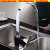 Modern Kitchen Sink Taps Single Lever Mixer Tap Square Swivel Spout Brass Faucet