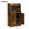 2 Tier Bookshelf Industrial Storage Cabinet Display Shelving Bookcase w/2 Doors