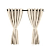 Pair of Beige Curtain for Noise Reducing Bay Window Thermal Drapery Bedroom New