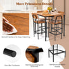 5PCS Industrial Dining Table Set Kitchen Bar Counter Height Table and 4 Stools