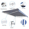 Awning Manual Outdoor Garden Canopy Patio Sun Shade Shelter Blue White 200X150CM