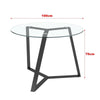 Round Tempered Glass Table Dining Set Metal Legs Velvet Folding Accent Chairs UK