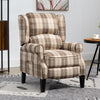 Recliner Sofa Armchair Fireside Push Back Recliner Chair w/ Footrest & Wood Legs