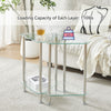 Triangle Corner Table Glass Side Table with Shelves End Table for Living Room