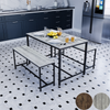 Dining Table and Chairs Bench Seat Set 4 Seater Vintage Home Kitchen Dining Room