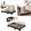 Kitchen Dish Drainer Rack with Drip Tray Cutlery Holder Plate Rack Sink 2 Tier