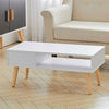 Coffee Tea Table Modern Open Shelf Storage Living Room Home Furniture w/ Drawer