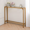Slim Glass Console Table with Clear Tempered Glass Top Shelf Hallway Side Tables