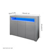 Modern Sideboard Display Cabinet Cupboard High Gloss 2 Doors 3 Drawers LED