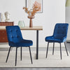 2 X Dining Chairs Velvet Set Padded Seat Metal Leg Kitchen Chair Home Office