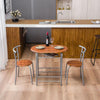 Dining Table and 2 Chairs Set Metal Frame Kitchen Black/Brown/Wo
