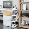 4-Tier Storage Trolley Slim Storage Shelf with Wheels Kitchen Bathroom White
