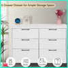 Modern 6 Drawer Bedside Table Cabinet Chest of Drawers Nightstand Bedroom White