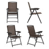 Set of 4 Patio Folding Chairs Portable Garden Deck Lounge Armchairs Adjustable