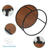 2Pcs Retro Brown Round Coffee Tables Set Sofa Side Nested End Tables Living Room