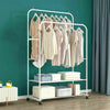 Heavy Duty Double Rail Garment Rack Rolling Clothes Rack fr Studio Condo Display