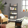 Home and Office Leaning Doored Bookcase Industrial Open Shelf Wood and Metal