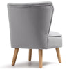 Grey Velvet Oyster Accent Chair Cocktail Sofa Bedroom Lounge Makeup Dining Stool