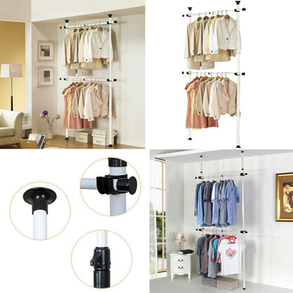 Home Flex Movable Garment Racks Coat Hanger Clothes Wardrobe Living Room