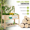 Wooden Raised Garden Bed w/ Trellis Outdoor Elevated Planter Box w/Storage Shelf