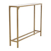 Slim Glass Console Table with Clear Tempered Glass Top Shelf Hallway Side Tables