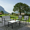 4 Seater Garden Furniture Set Sofa Chairs Rectangular Table Patio Outdoor Grey