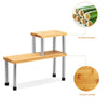 2 Tier Bamboo Storage Shelf Kitchen Bathroom Organiser Free Standing Two Method