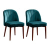 Set of 2 Velvet Dining Chairs Dinning Room Accent Side Chairs w/ Metal Leg Green