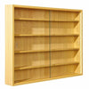 Display Cabinet Wall Mount Doors Unit Collectibles Models 5 Shelves Glass Beechw