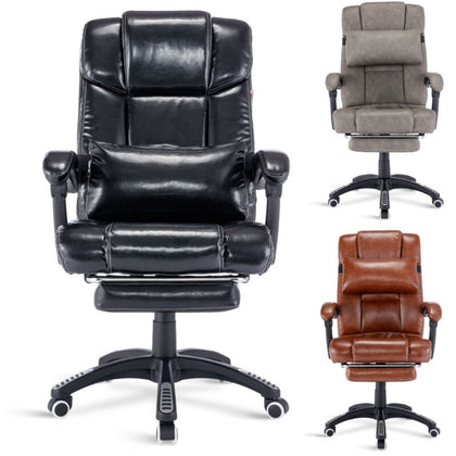 Executive Office Chair High Back Leather Recliner Computer Desk Chair W/Footrest