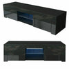 130cm Modern TV Unit Stand Cabinet Black High Gloss Door Matt Body Sideboard LED