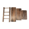 3-tier Tray Storage Rack Wooden Carbonized Vegetable Shelf Kitchen Hotel