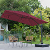 3m Square Cantilever Hanging Garden Parasol Sun Shade Patio Umbrella Cafe Dining