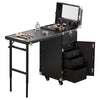 2 IN 1 Makeup Station Trolley Case Extendable Dressing Table Studio Cosmetic Box