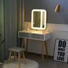 Modern Dressing Table Stool Vanity Set Makeup Desk w/LED Lighted Mirror 2 Drawer