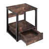 Small Industrial Storage Nightstand Bedside Table Side Cabinet Drawer Shelf Rack