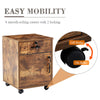 Rolling Wood Office Storage Cabinet Drawers Wheels File Cabinet Lockable Rolling