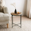 Table Rattan Design Metal Side Coffee Tray Table With Removable Top Living Room