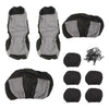 9Pcs Grey Car Seat Covers Full Set Universal Protector Washable Front Rear New