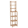 Removable 7 Tier Book Shelf Unit Bamboo Bookcase Bathroom Storage Rack Display