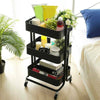 Kitchen Trolley Cart Storage Rack Tray Shelf Rolling Wheel With Handle 3 Tier