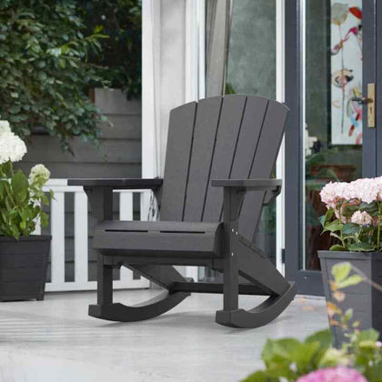 Keter Adirondack Rocking Chair Troy Graphite Outdoor Chair Seating Armchair Kete