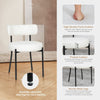 Teddy Fleece Bedroom Chair Upholstered Dressing Chair Modern White Soft Velvet