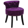 Dressing Table Stool Retro Crushed Velvet Padded Low Back Make-up Vanity Chair