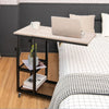 Mobile C-Shaped Side Table Height Adjusting Tilting Coffee Table W/Storage Shelf