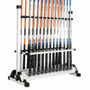 Portable 24 Rods Rack Fishing Rod Pole Holder Stand Organizer Storage Tool Black