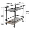 Stylish Layer Marble Drinks Trolley Glass Shelves Eye Catching Black With Castor