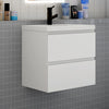 600mm White Bathroom Vanity Unit with Basin Sink Storage Wall Hung Cabinet Flat